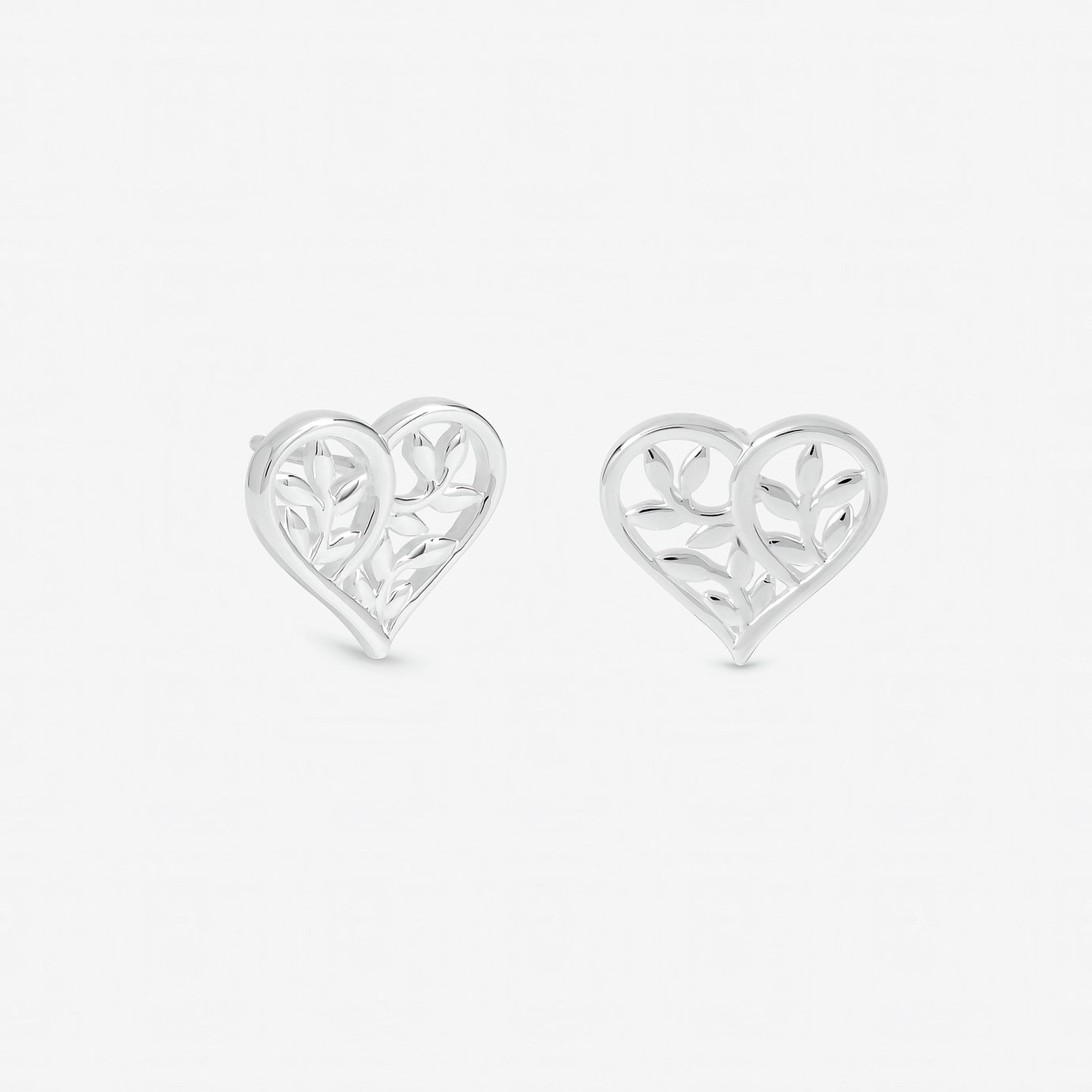 Inicio Silver Plated Tree of Love Heart Studs