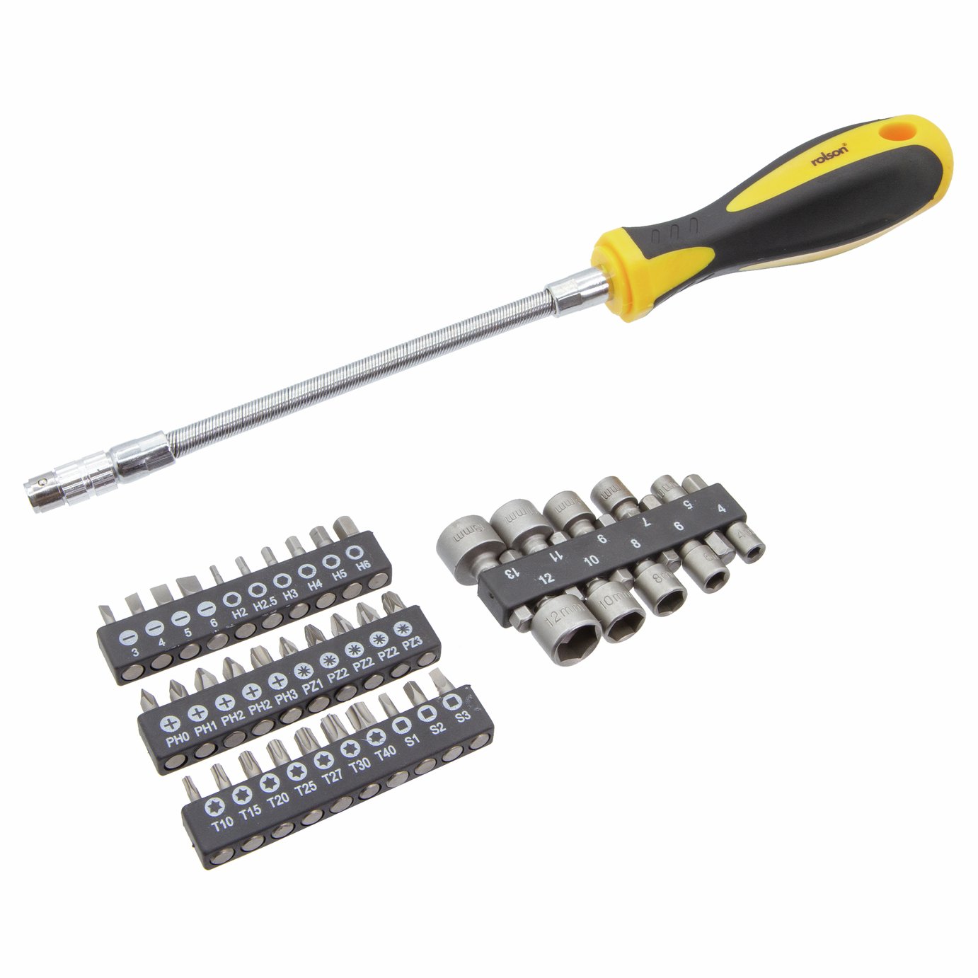 Rolson 41 Piece Flexible Screwdriver Bit Set