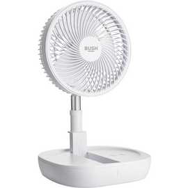 Bush Rechargeable and Foldable White Pedestal Fan - 8 Inch