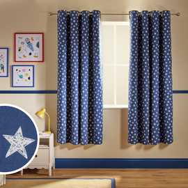 Argos Home Kids Blackout Star Eyelet Curtains - Blue