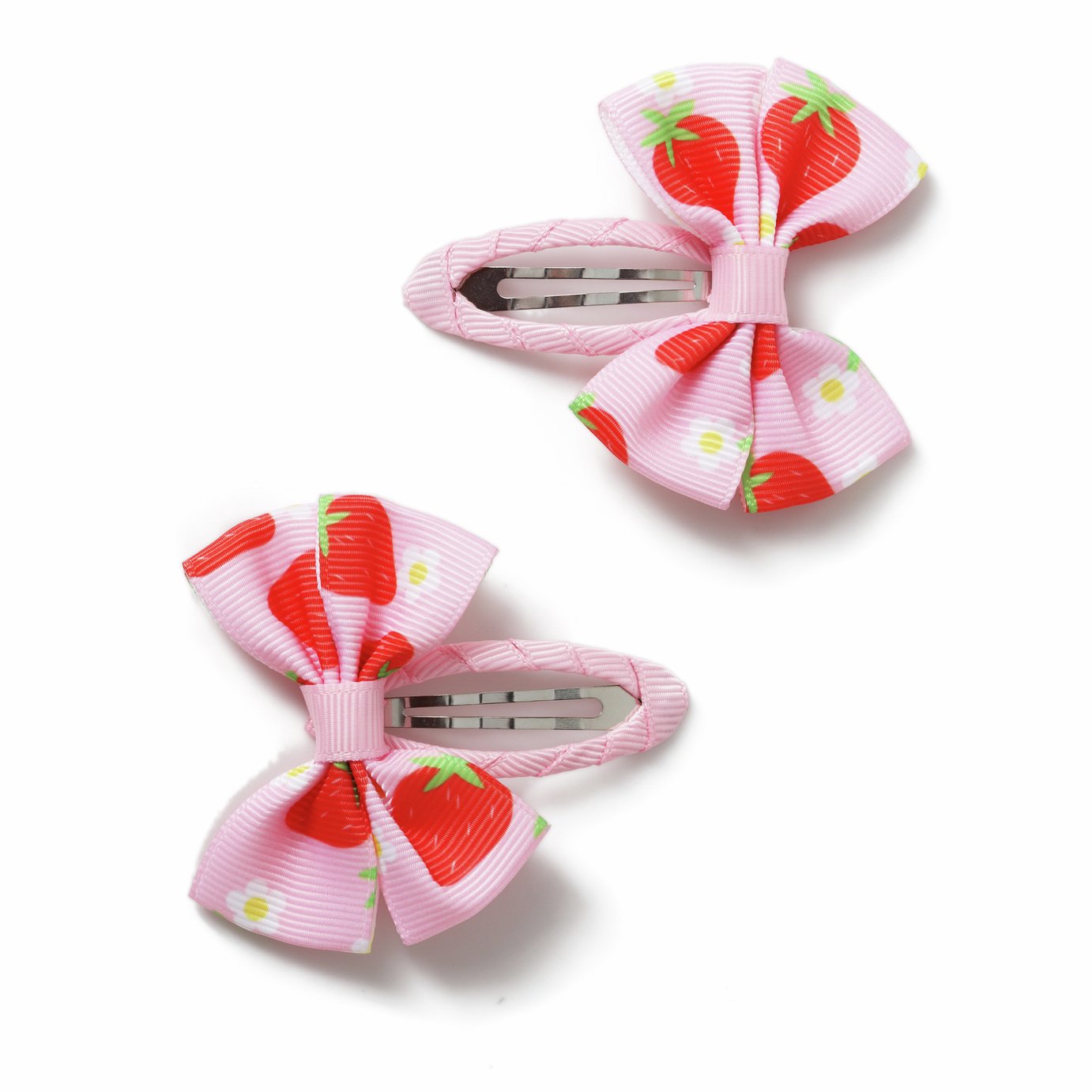Flitzy Strawberry Bow Hair Clips