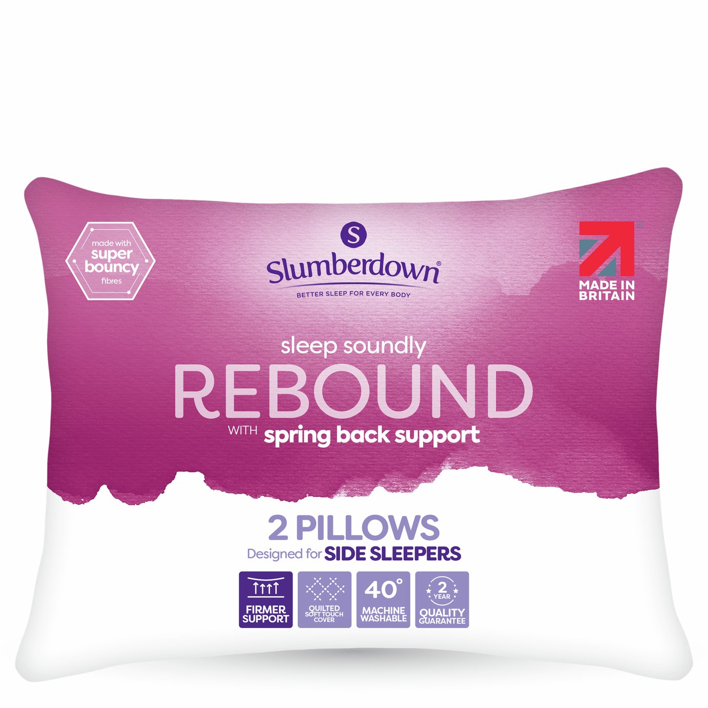 Slumberdown Rebound Firm Pillow - 2 Pack