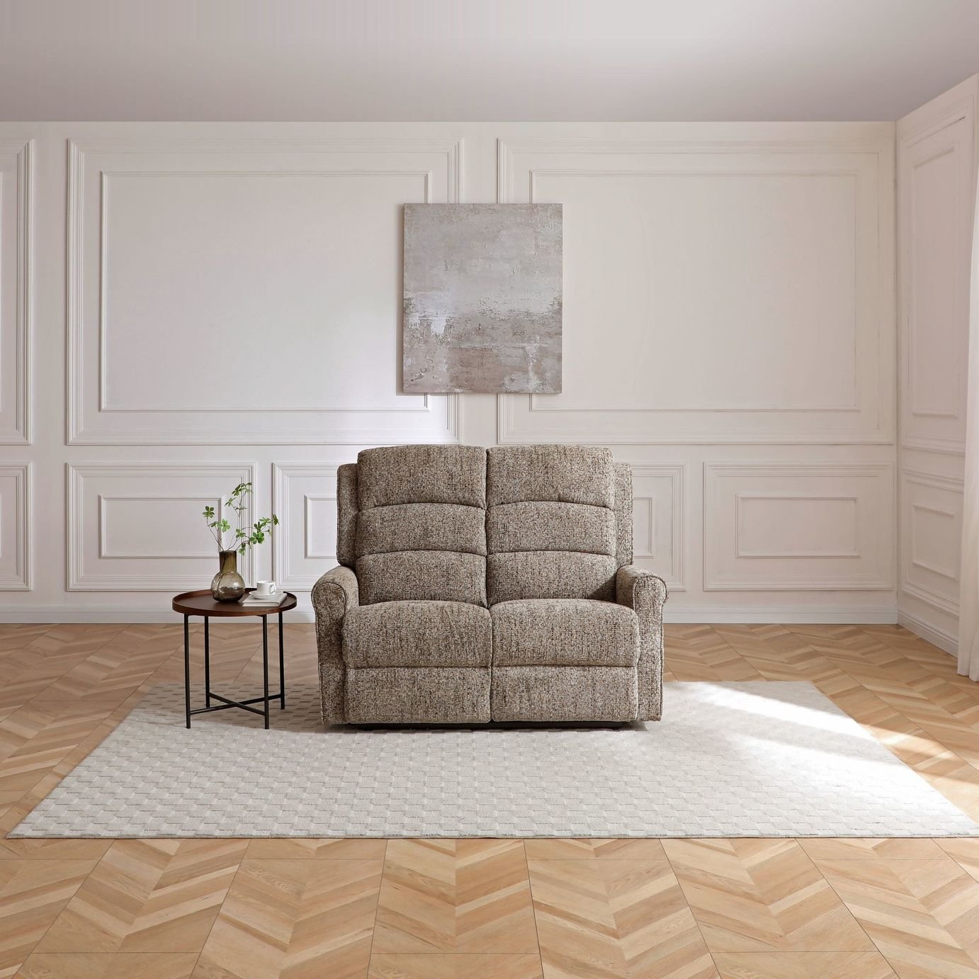 Kyoto Betsy Fabric 2 Seater Power Recliner Sofa - Beige