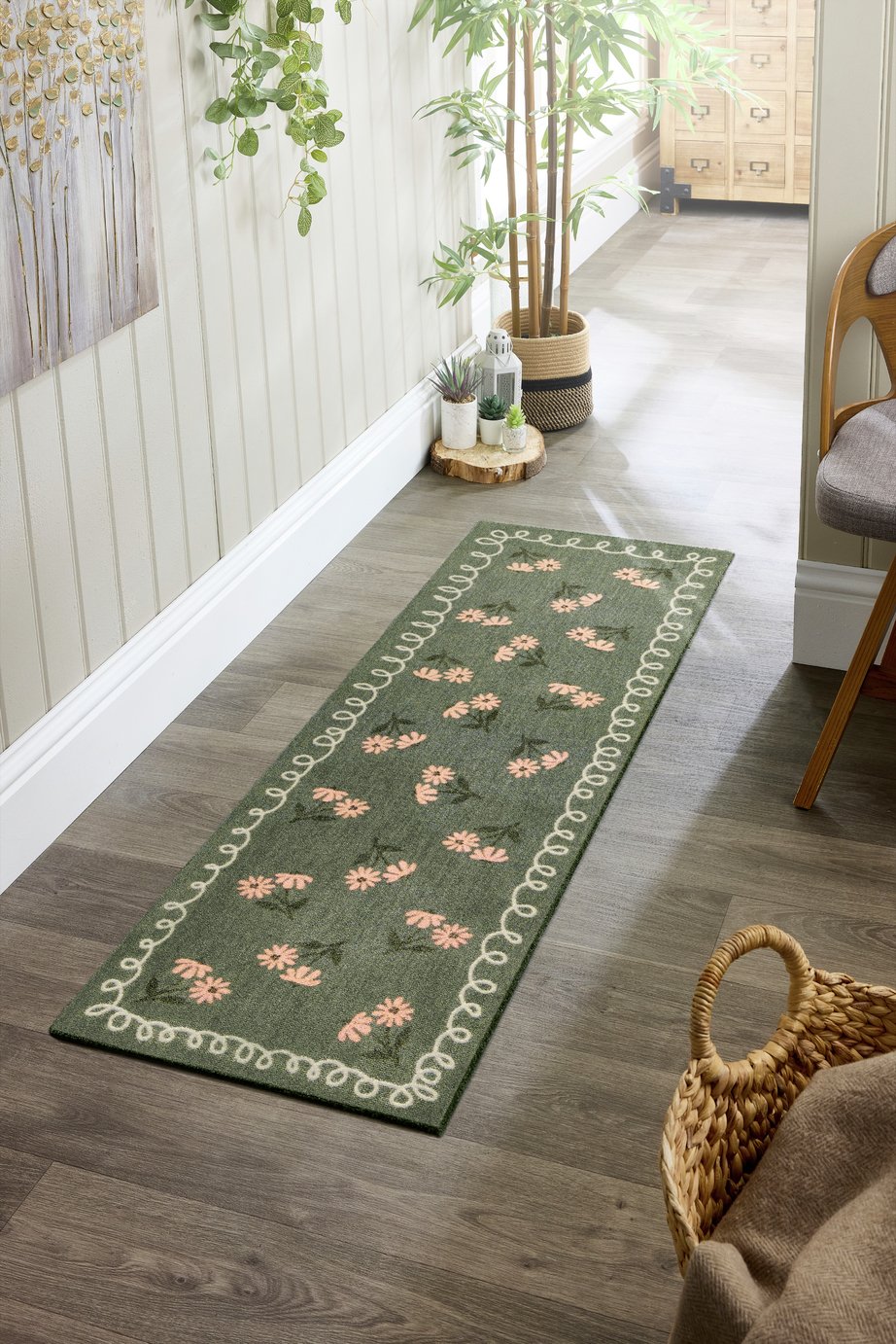 My Mat Home in Bloom Green Runner - 50x150cm