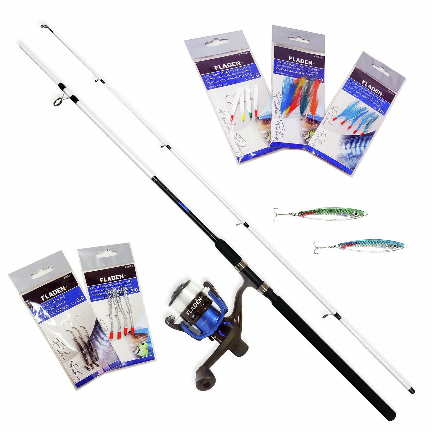 Fladen 9ft Mackerel Multi Species Sea Rod Reel Kit