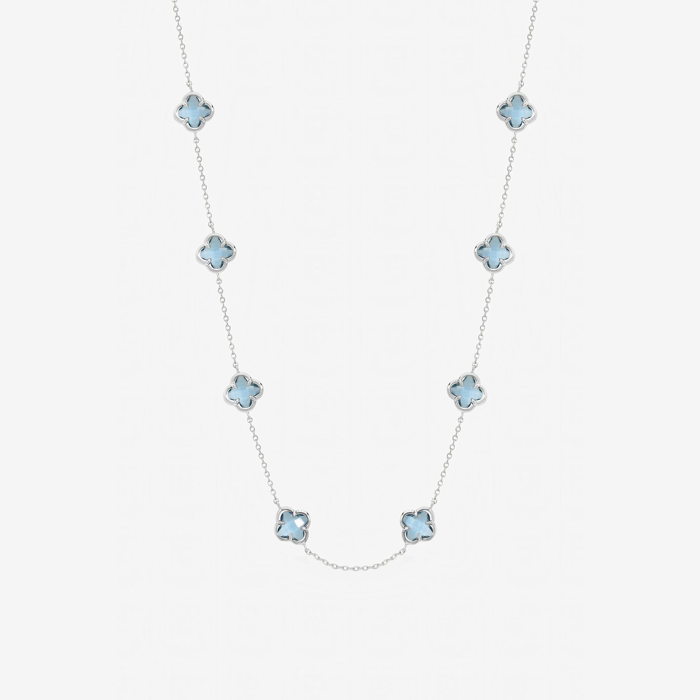 Inicio Sterling Silver Sapphire Clover Necklace