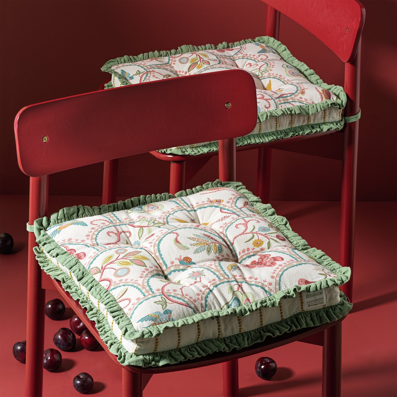 Habitat x Sanderson & National Trust Pack of 2 Seat Cushion