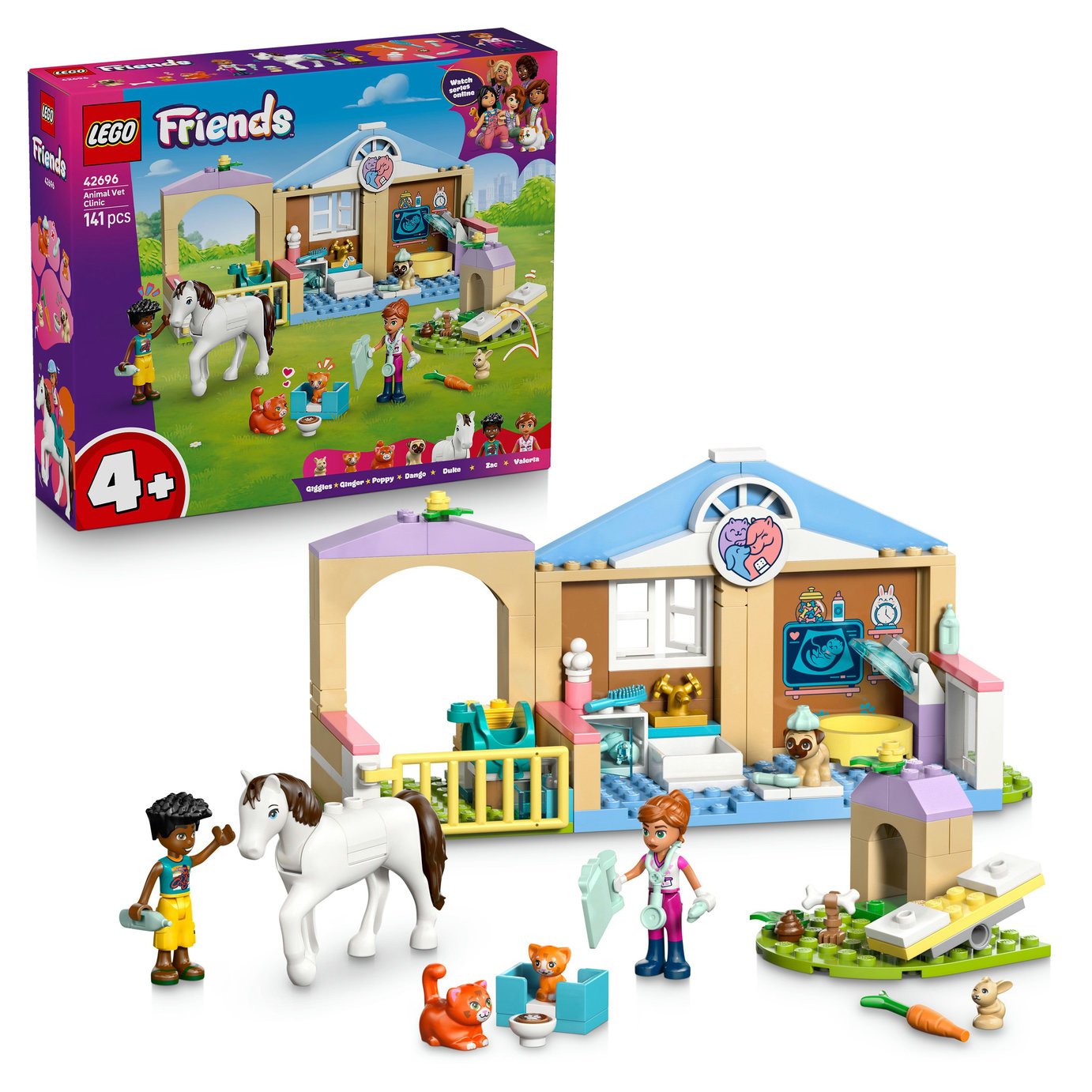 LEGO Friends Animal Vet Clinic with Toy Horse Stable 42696