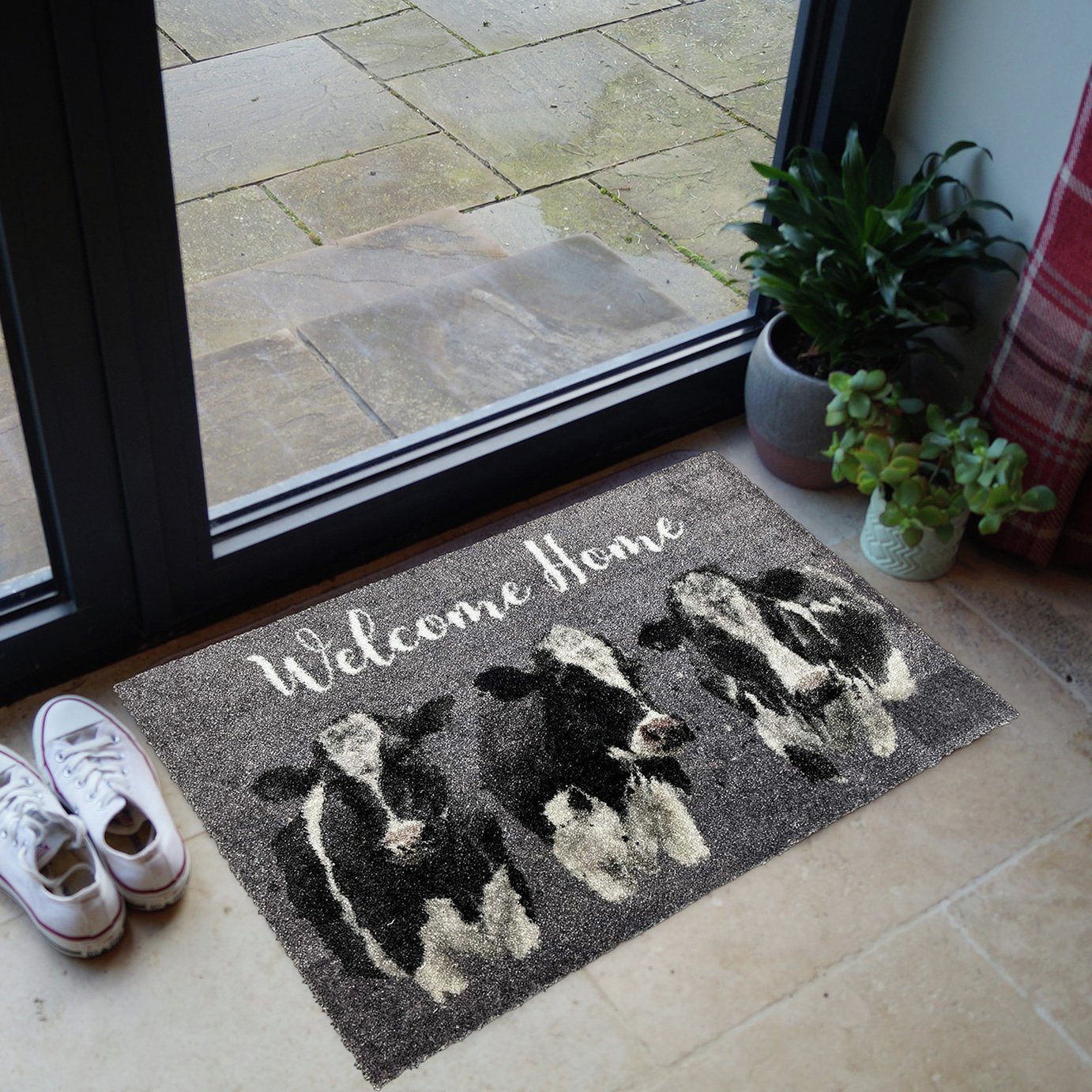 Bree Merryn Welcome Home Cow Grey Doormat - 50x75cm