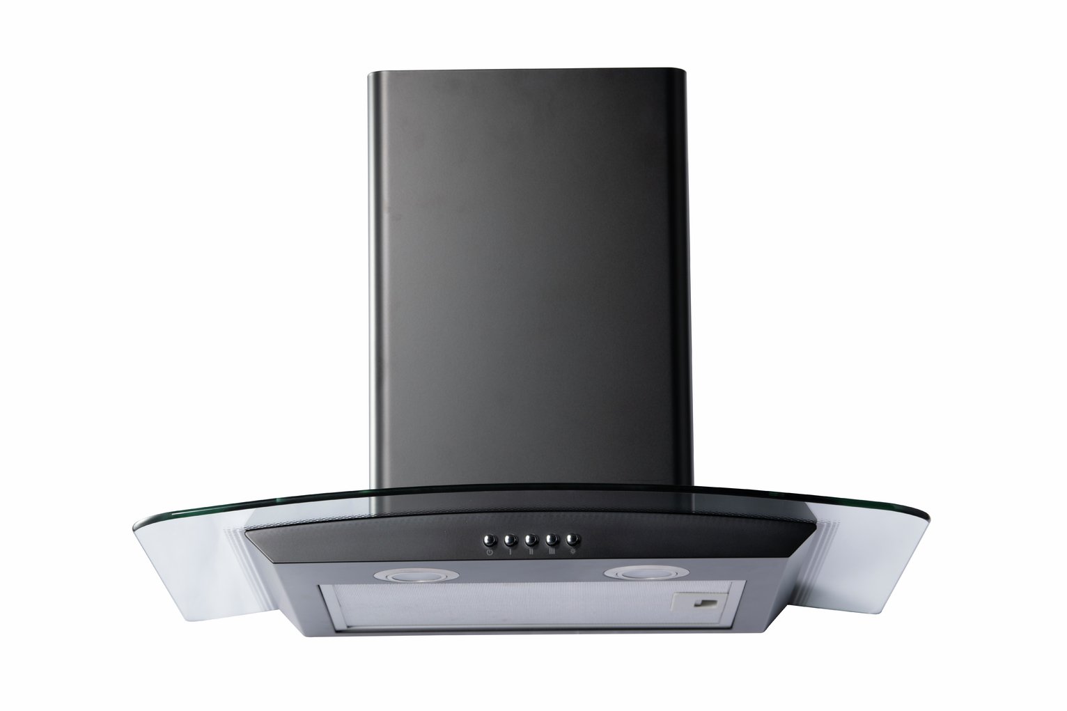 Bush BHG60GLB 60cm Glass Chimney Cooker Hood - Black