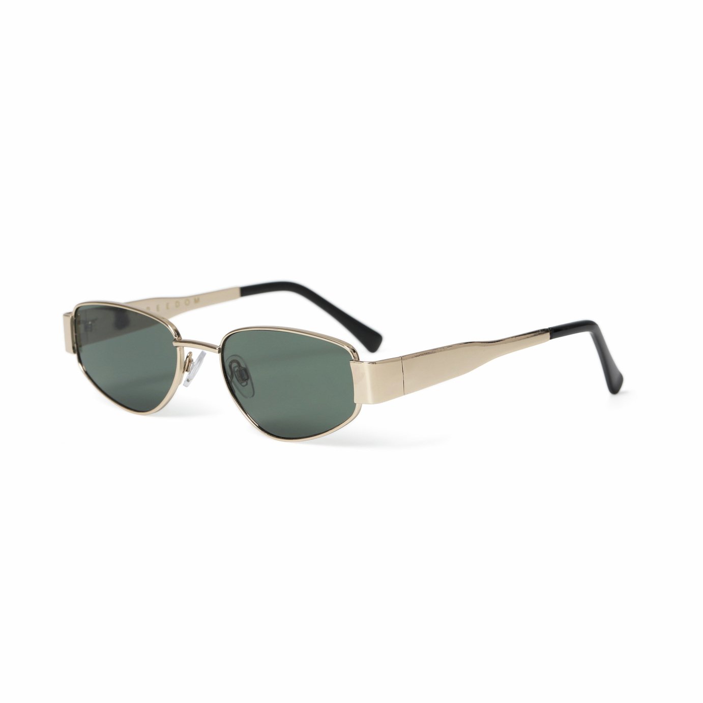 Freedom Gold Metal Frame Angled Sunglasses