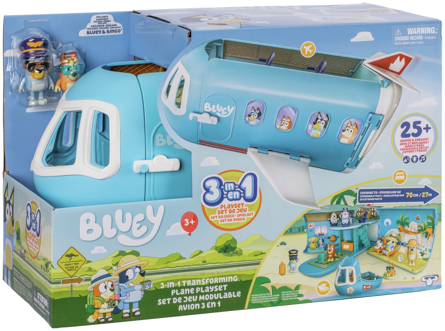 Bluey 3-In-1 Airplane Transforming Playset