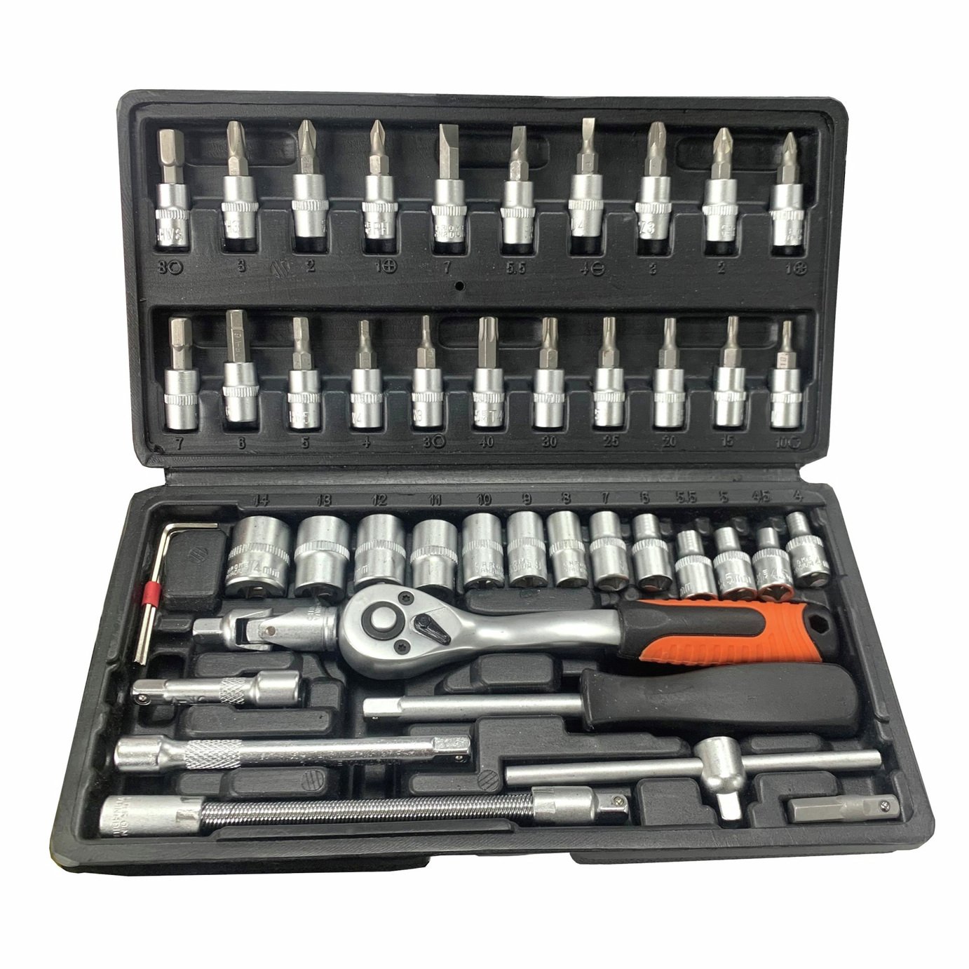 Rolson 46 Piece 1/4 Inch Dr. Metric CrV Socket and Bit Set