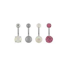 State of Mine Stainless Steel Crystal Belly Bars - Set of 4