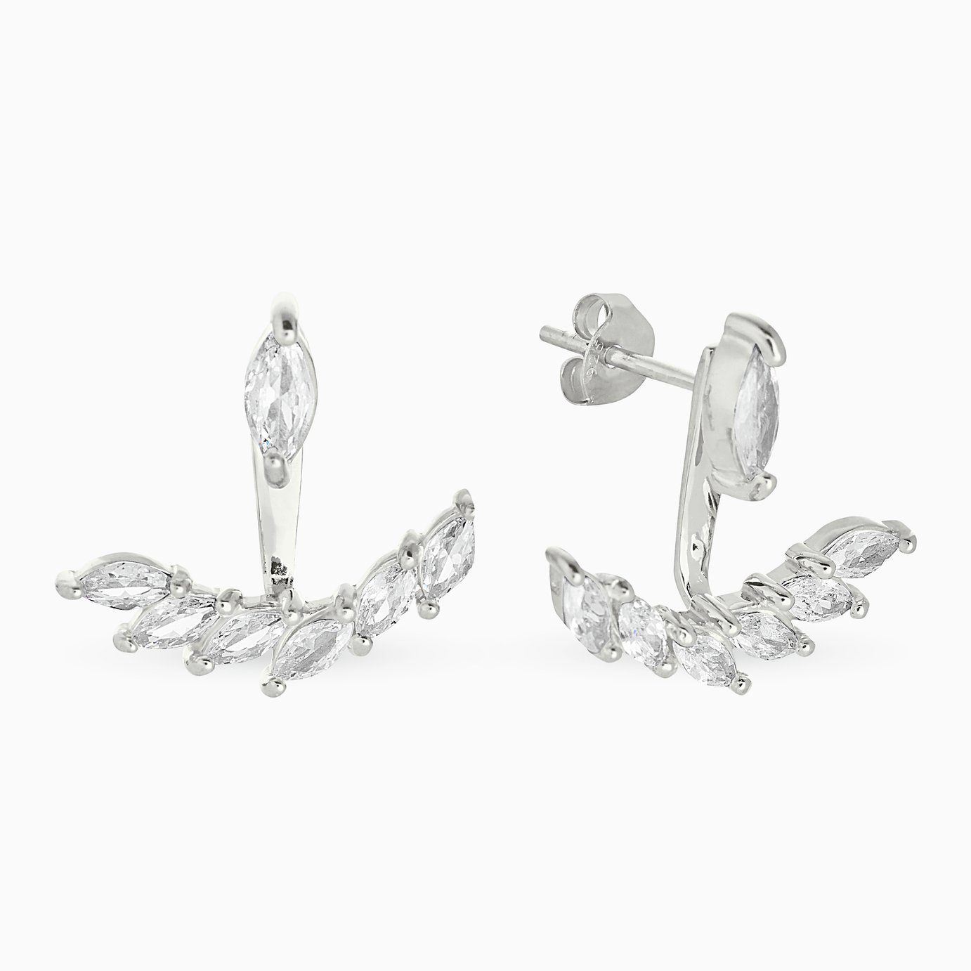 Revere Sterling Silver Marquise Stone Jacket Stud Earrings