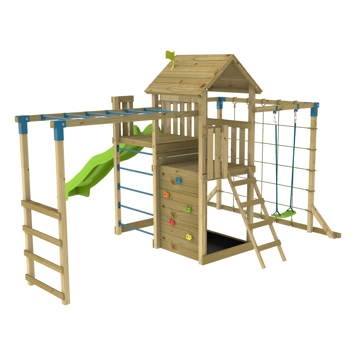 TP Toys Skywood Wooden Climbing Frame with Activity Centre
