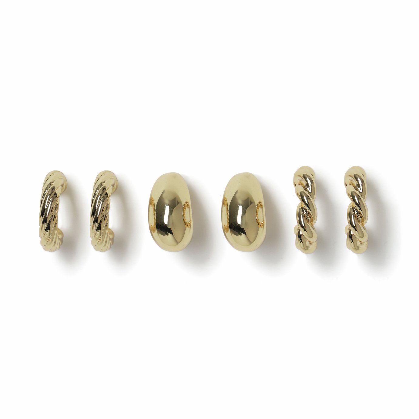 Freedom Gold Multi Style Medium Hoop Earrings - Pack of 3