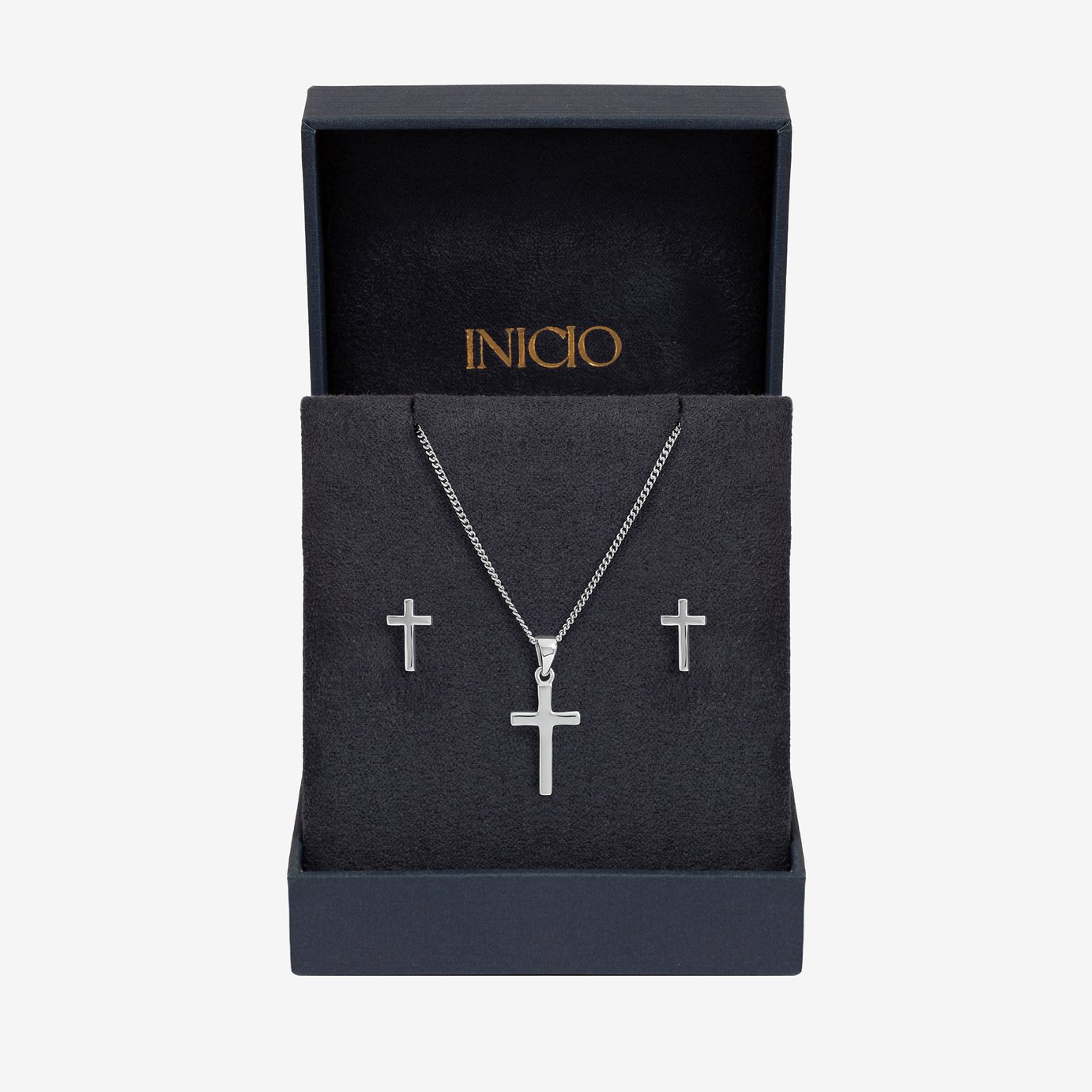 Inicio Sterling Silver Plating Cross Set