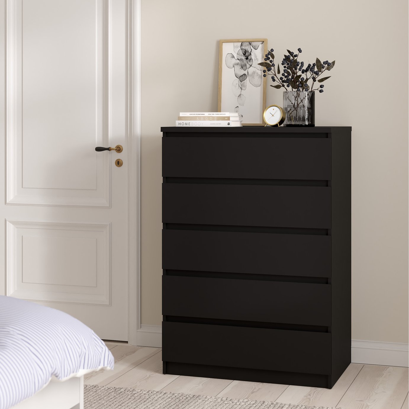 Furniture To Go Naia 5 Drawers Chest - Black