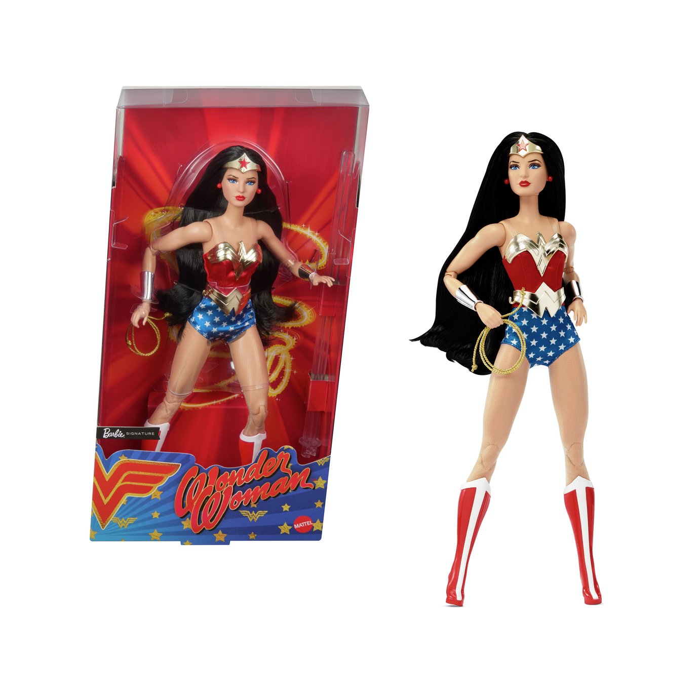 Barbie Wonder Woman Collectable Doll in Red and Blue Suit