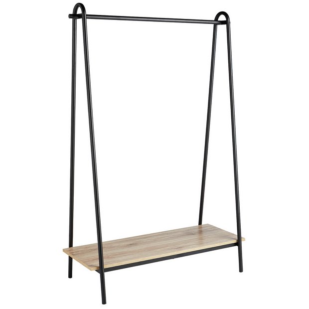 Buy Argos Home Clothes Rail With Wood Effect Shelf Black