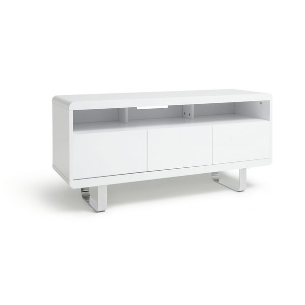 Tv table deals white gloss