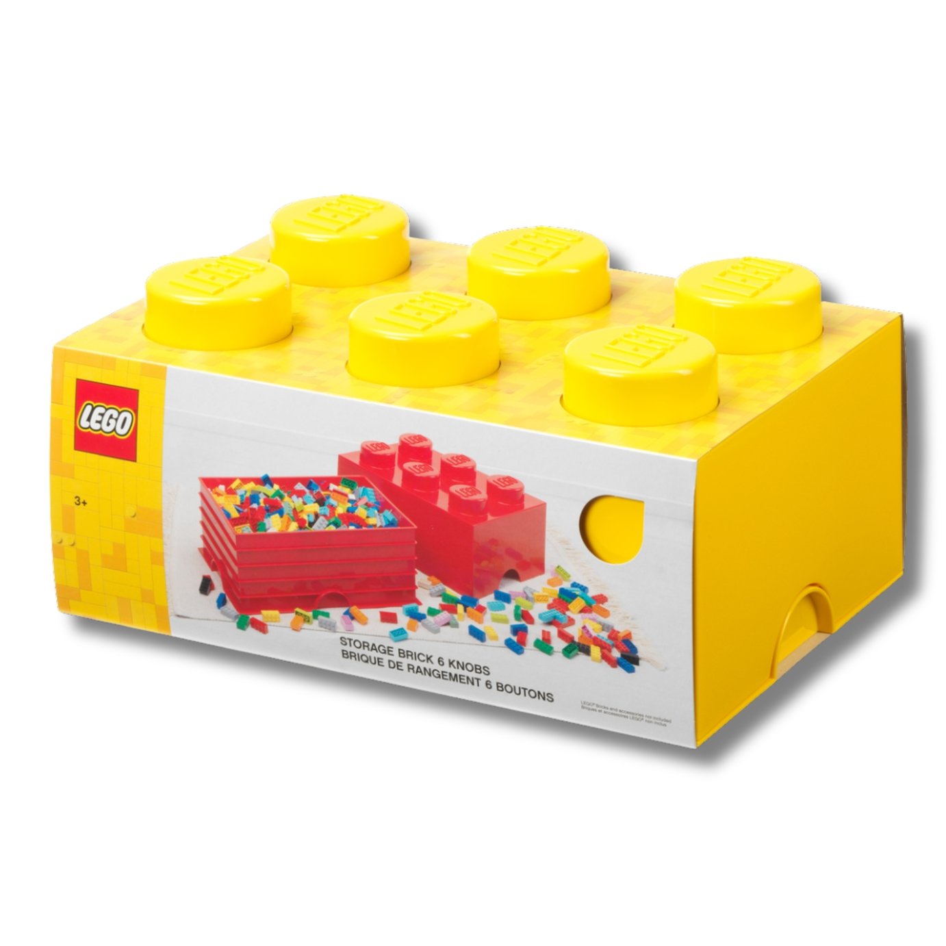 LEGO Storage Brick 6 Knobs - Yellow