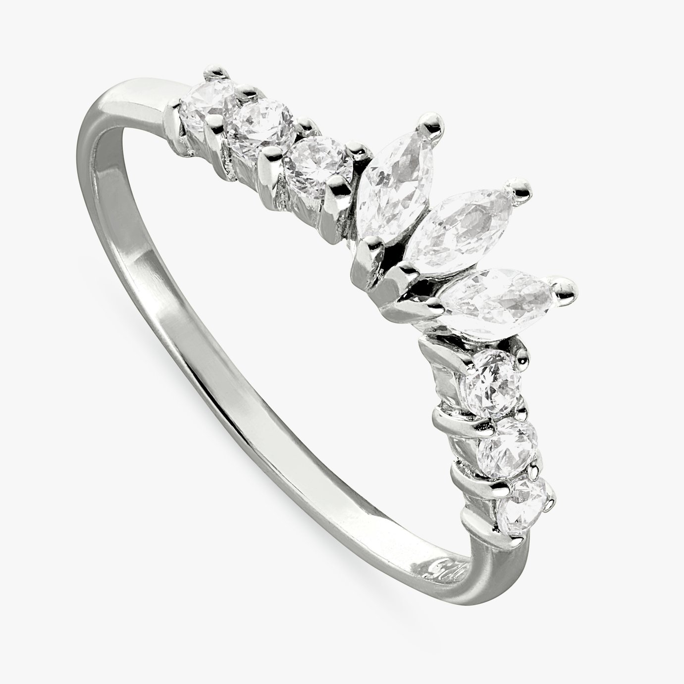 Revere Sterling Silver Cubic Zirconia Crown Ring