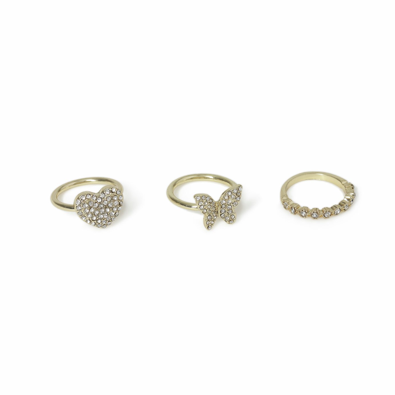 Freedom Gold and Crystal Fashion Rings