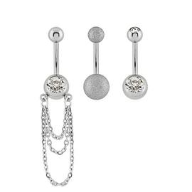 State of Mine Stainless Steel Drop Chain Belly Bars Set of 3