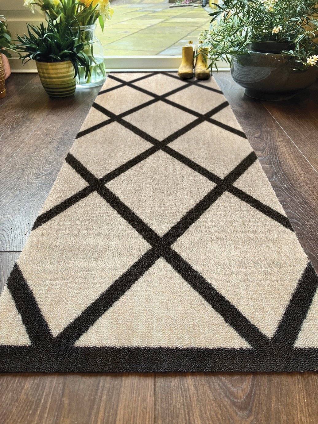 My Mat Border Geo Short Pile Runner - 50x150cm