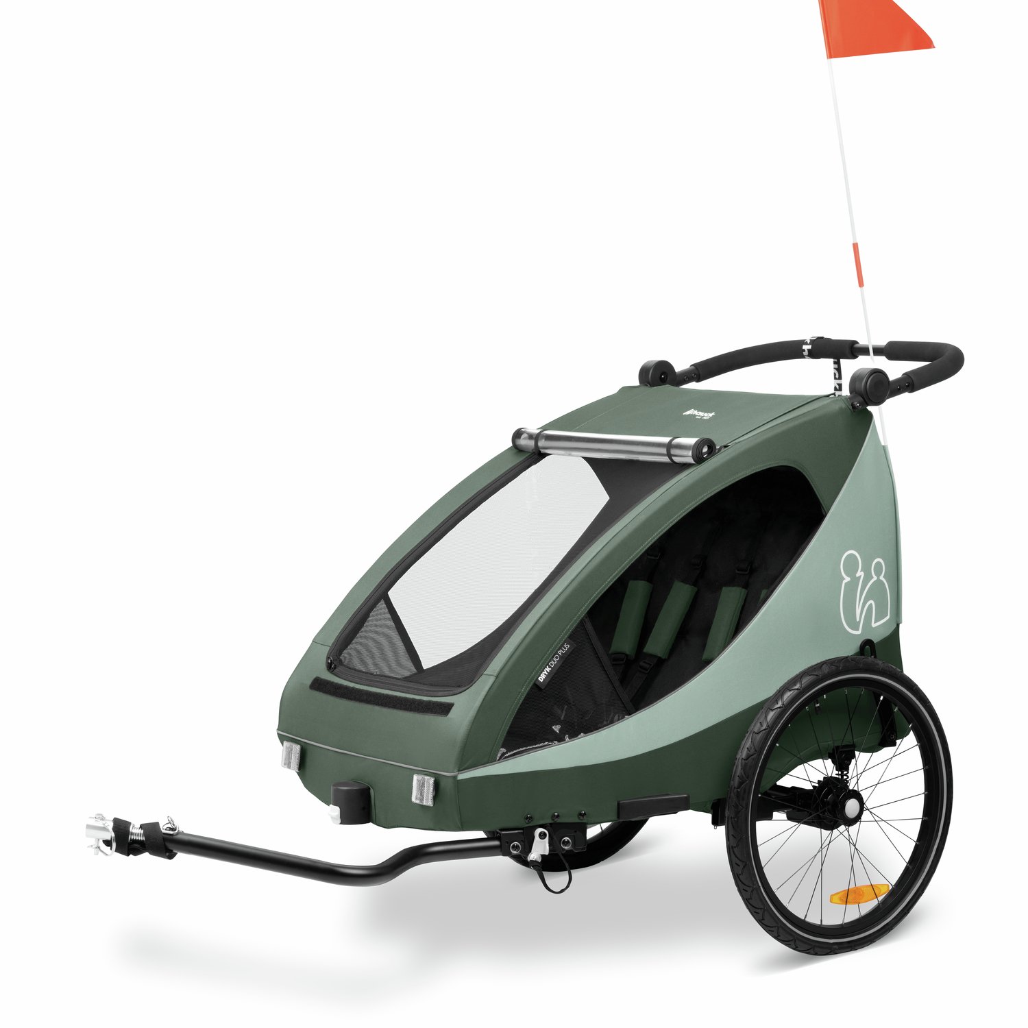 Hauck Dryk Duo Plus Bike Trailer & Pushchair - Dark Green