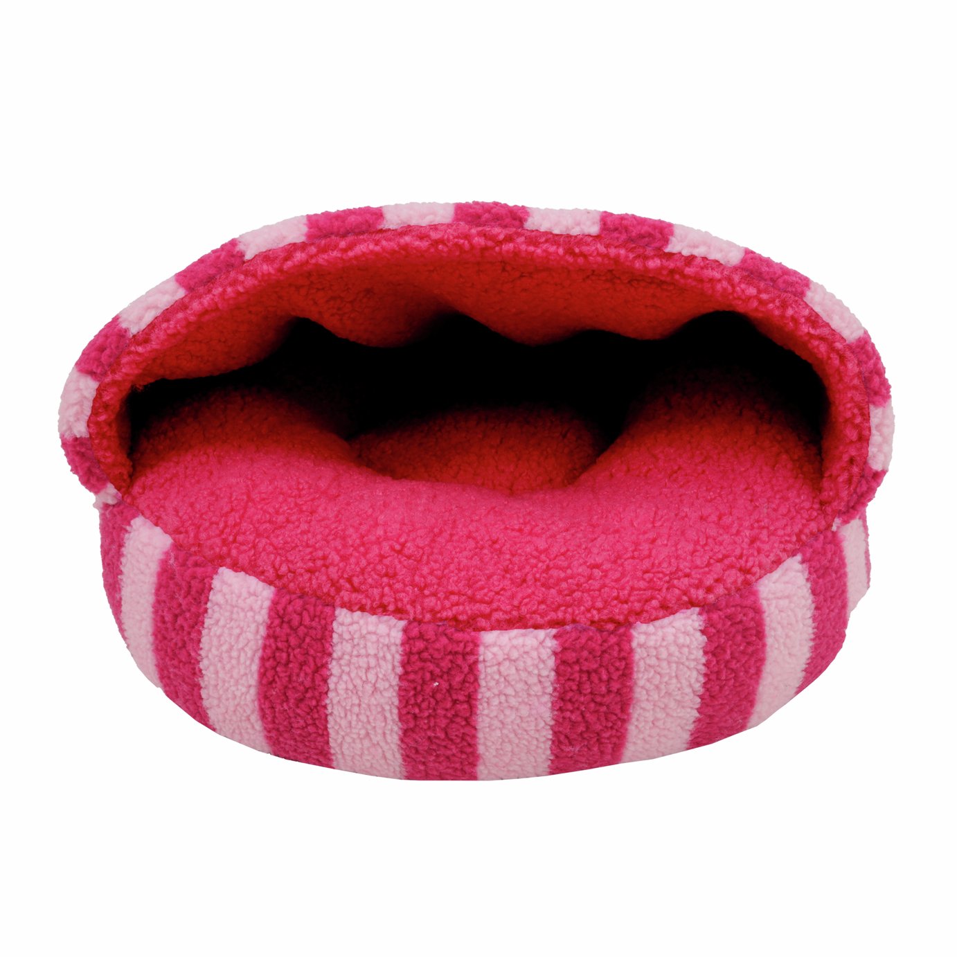 Rosewood Striped Cosy 40cm Cat Cave - Pink