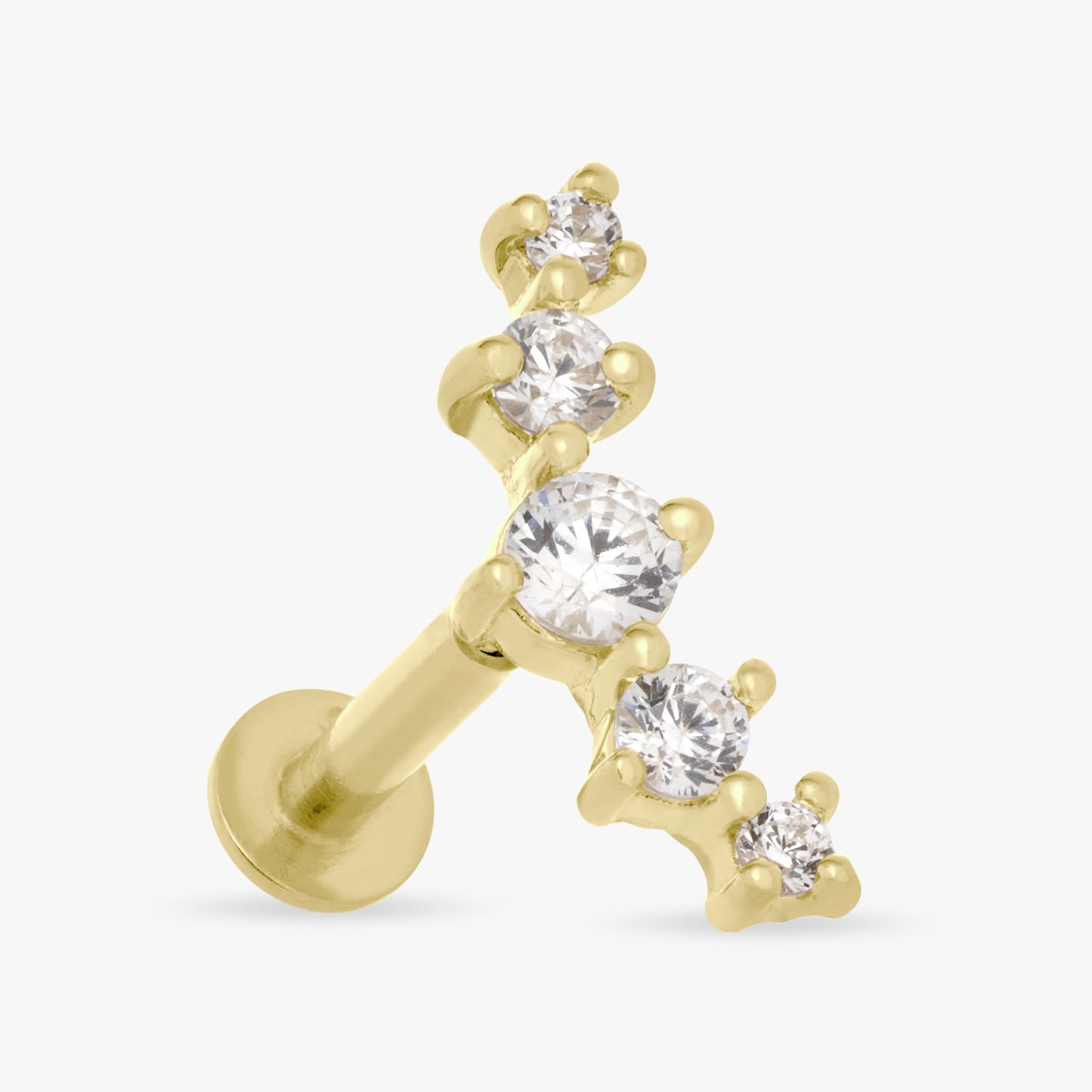 Revere Gold Plated Silver Crescent Flatback Earring