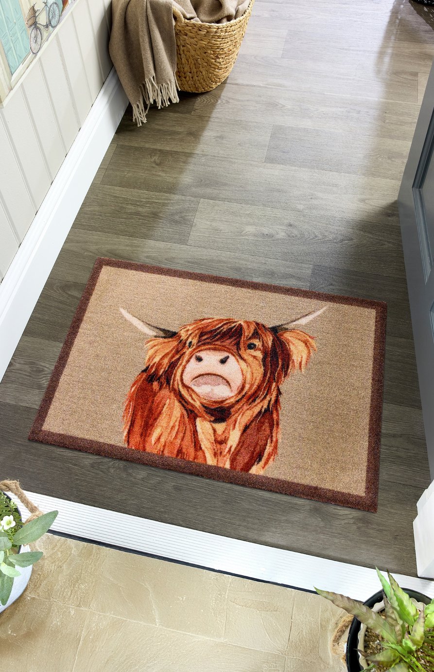 My Mat Highland Cow Short Pile Doormat - 50x75cm