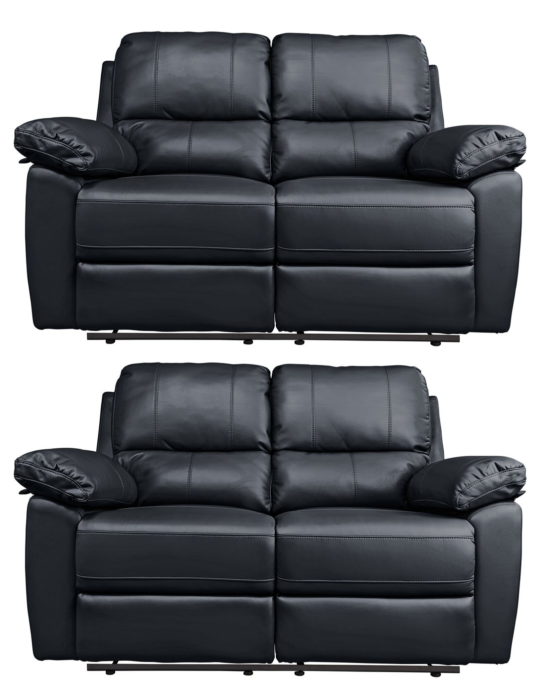 Argos Home Toby Pair of 2 Seater Recliner Sofa - Black