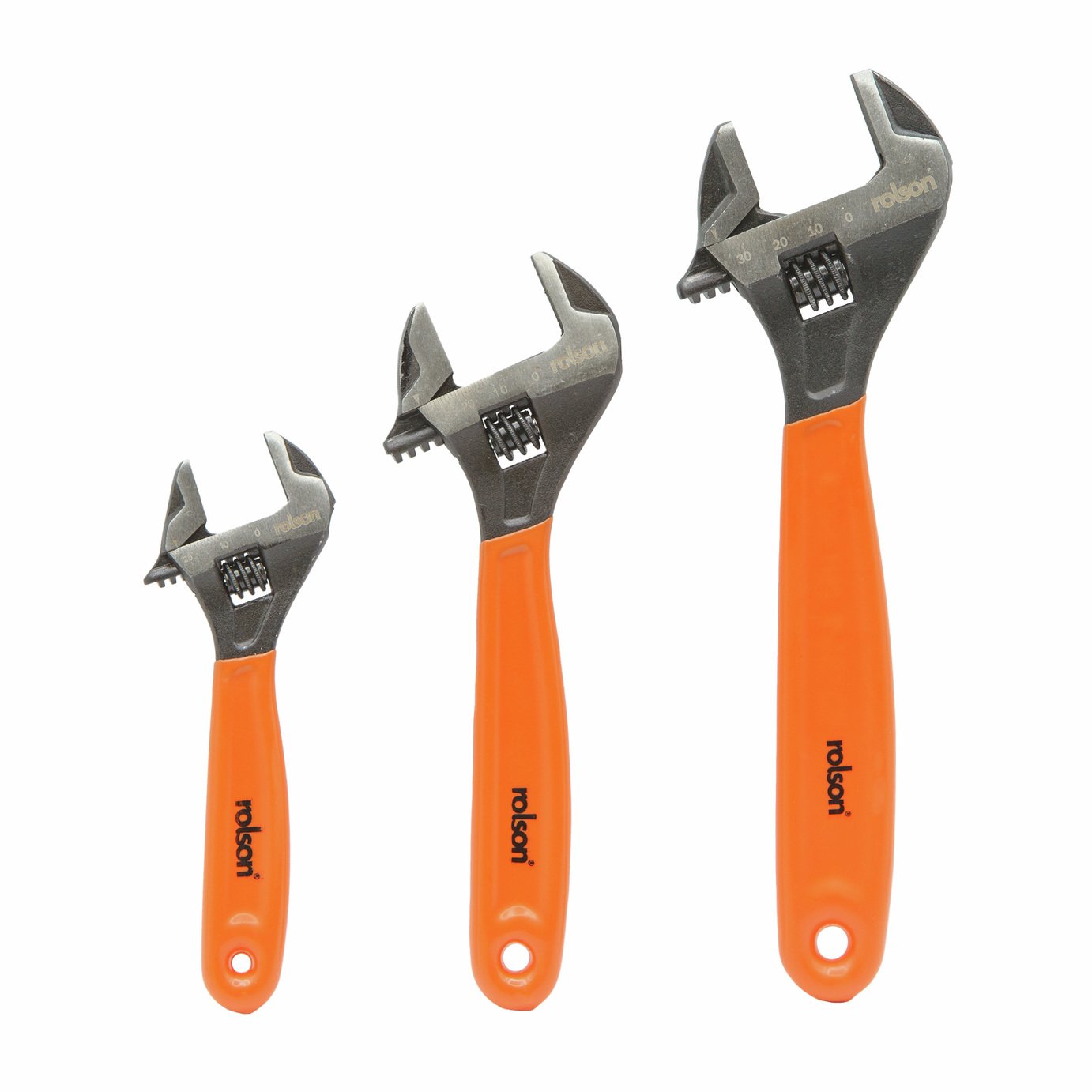 Rolson 3 Piece Adjustable Wrench Set