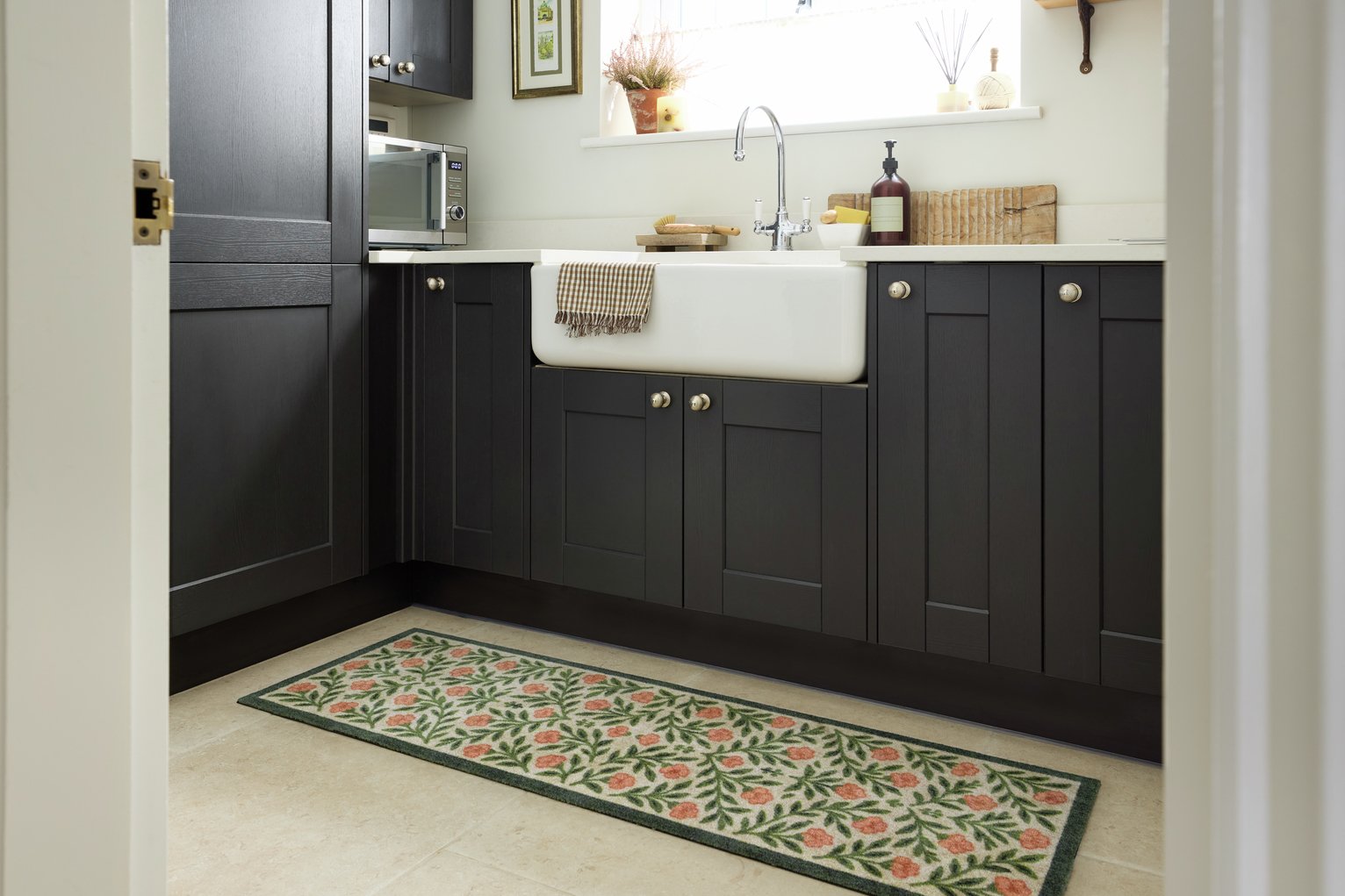 My Mat Pink Botanical Short Pile Runner - 50x150cm