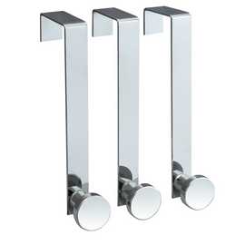 Argos Home Pack of 3 over the door hooks - Stainless Steel