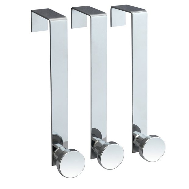 Buy Argos Home Pack of 3 over the door hooks - Stainless Steel