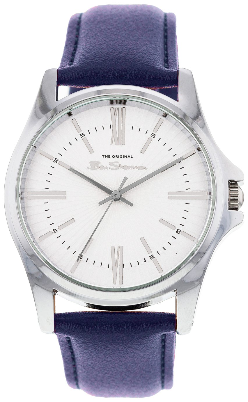 Ben Sherman Silver Dial Navy Blue Strap Watch
