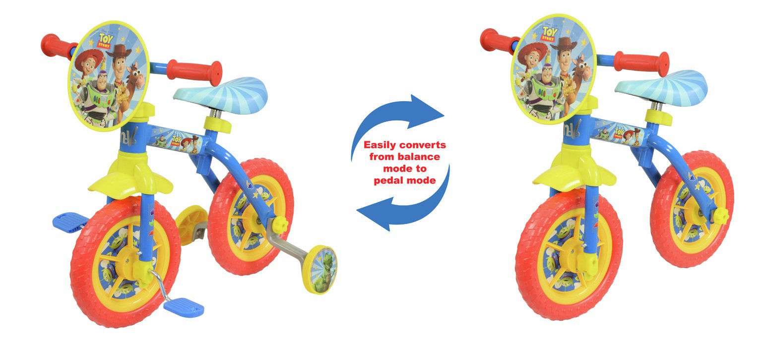 Disney Toy Story 10 in Wheel Size Kids 2 in 1 Training Bike