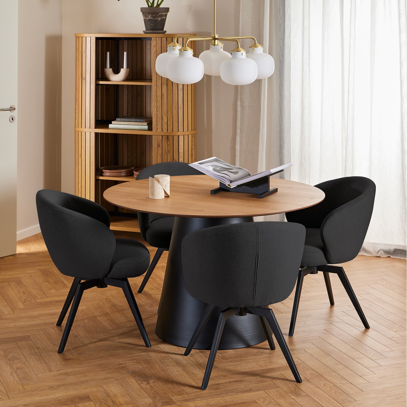 Furniture To Go Soli Black Dining Table & 4 Black Chairs