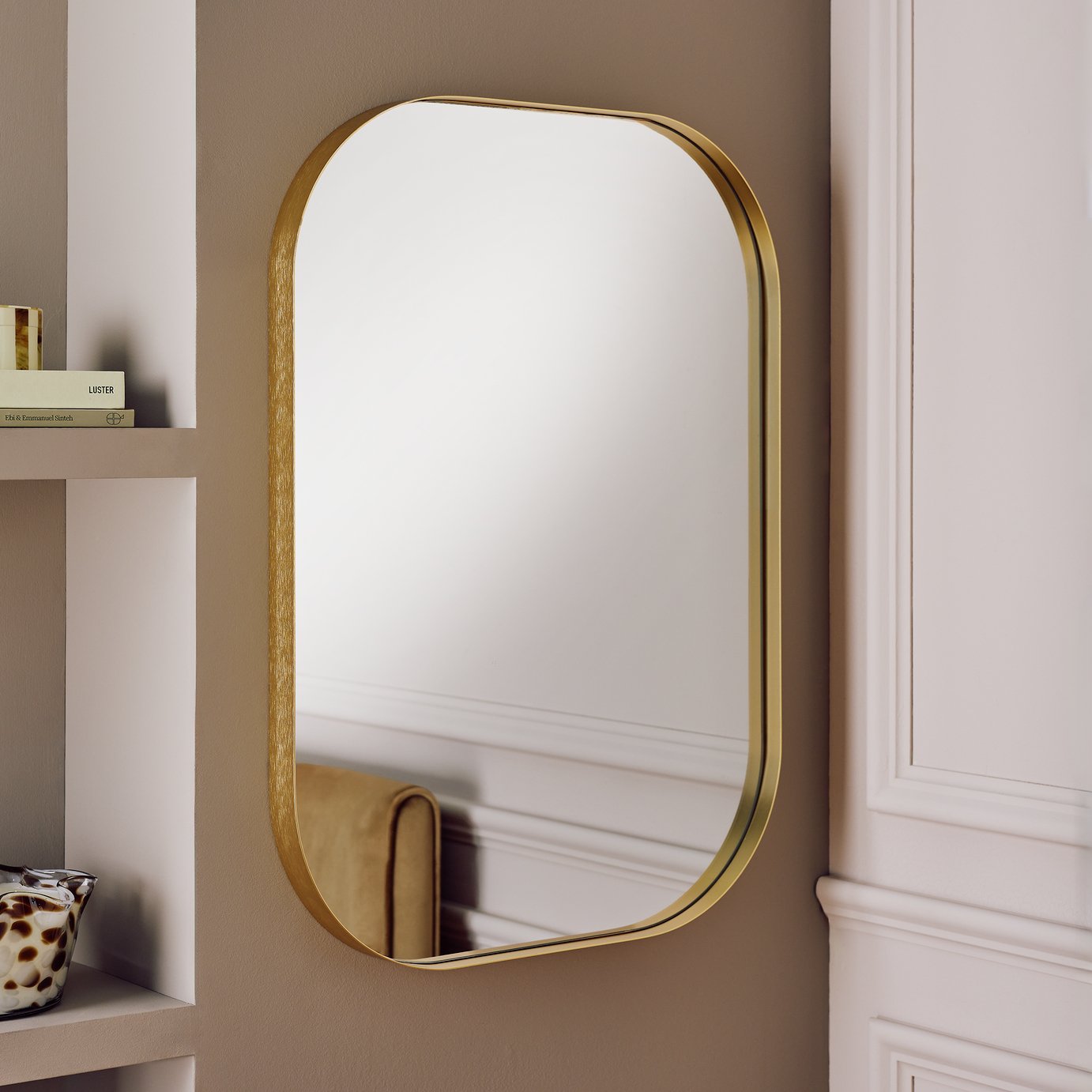 Argos Home Gold Deep Aluminium Rounded Square Wall Mirror - 50x70cm