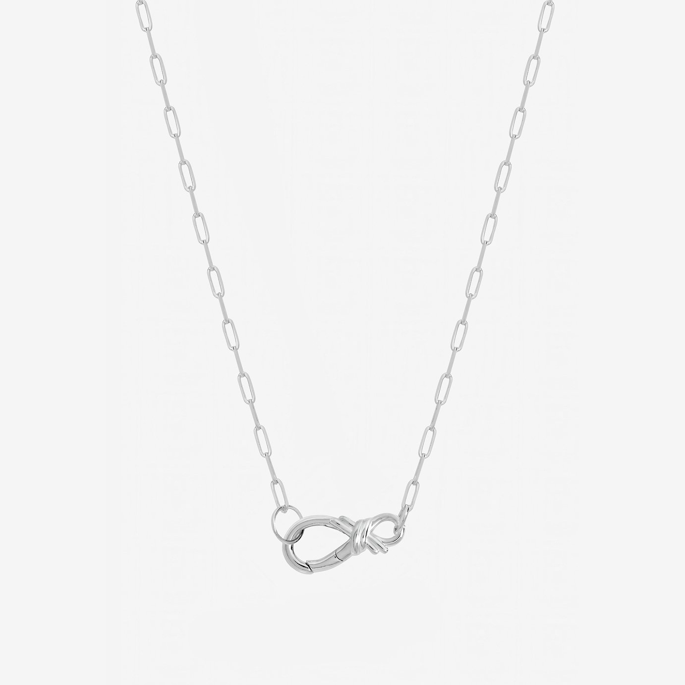 Inicio Silver Plated Infinity Clasp Necklace In Gift Pouch