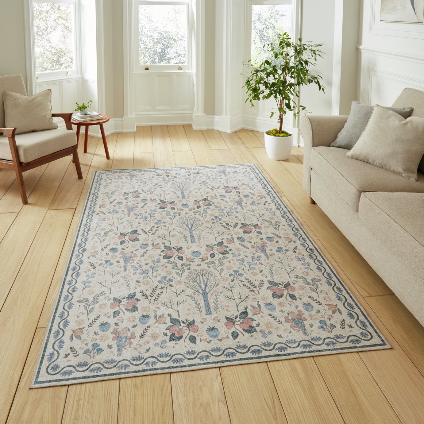 Think Rugs Versailles Blue Flatweave Rug