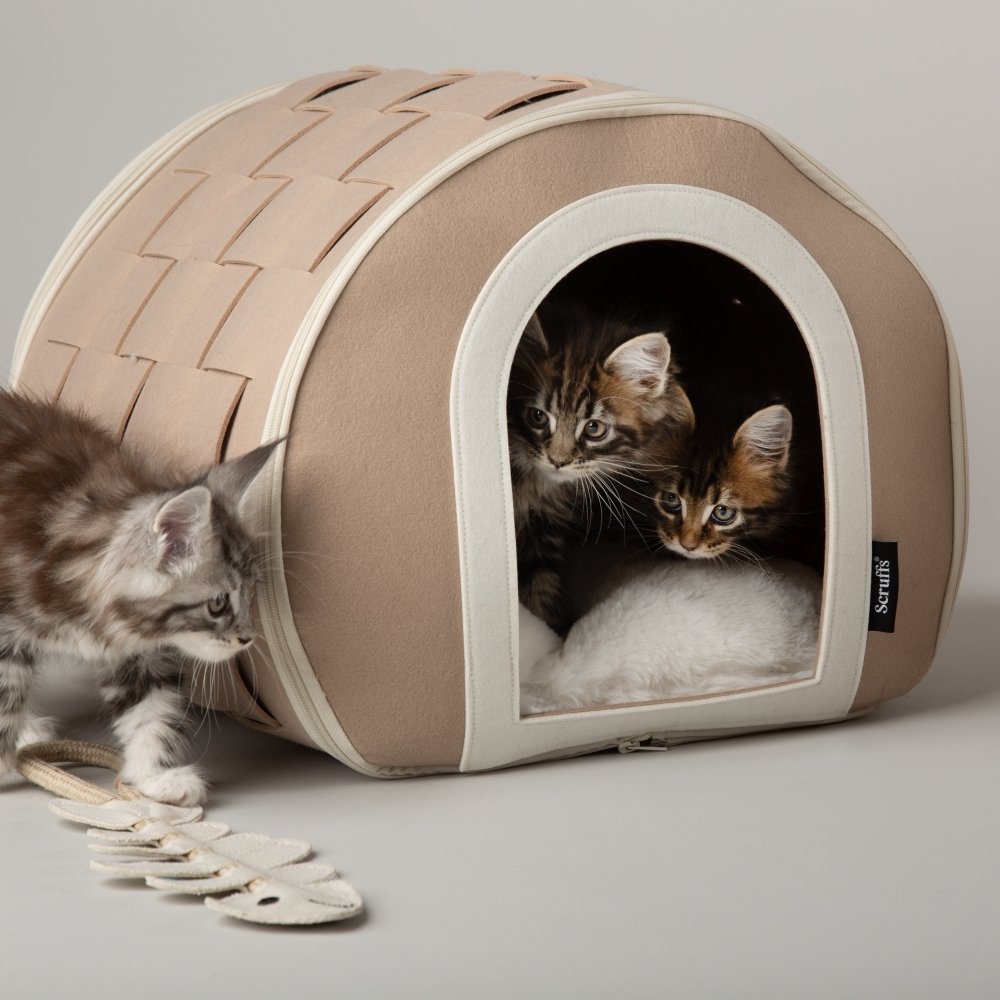 Scruffs Stockholm Felt Cave Cat Bed - Small.