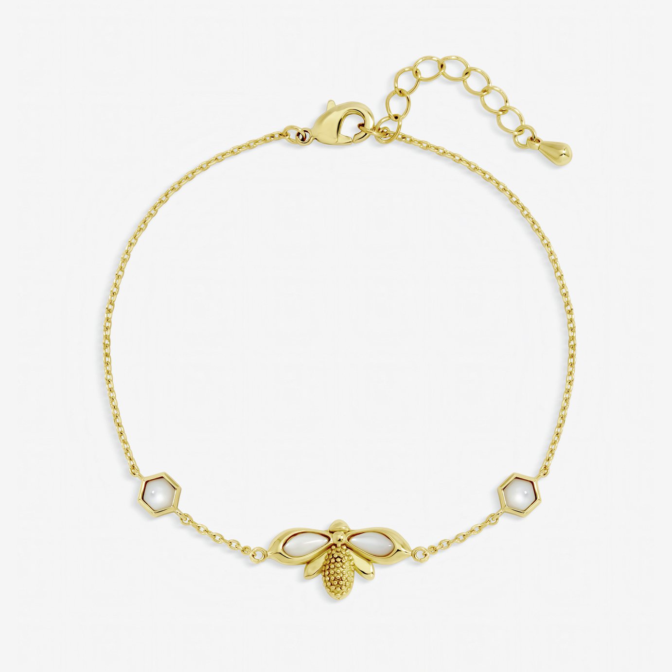 Jon Richard Gold Plated Mother of Pearl Bumblebee Bracelet