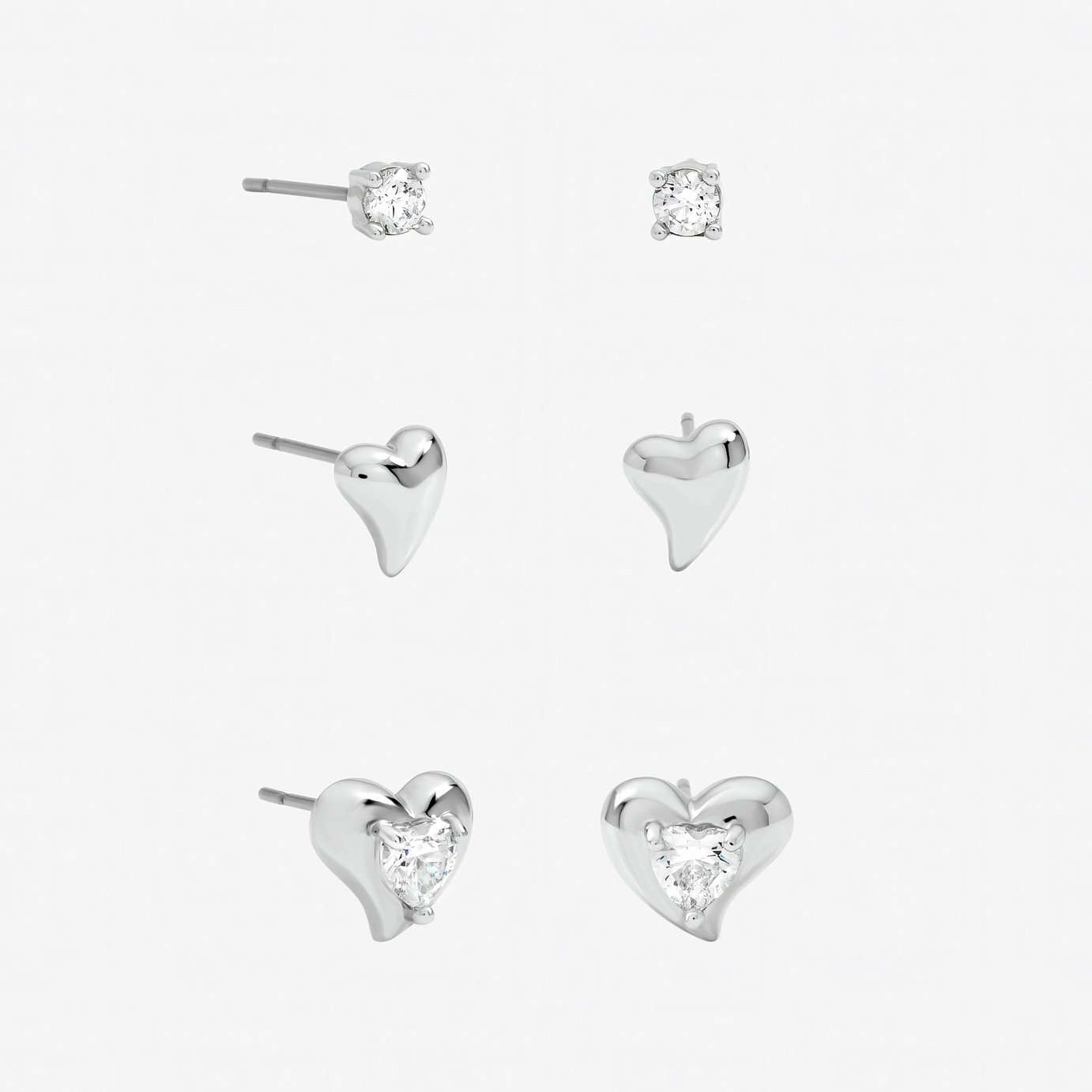 Jon Richard Rhodium Plated Cubic Zirconia Earrings