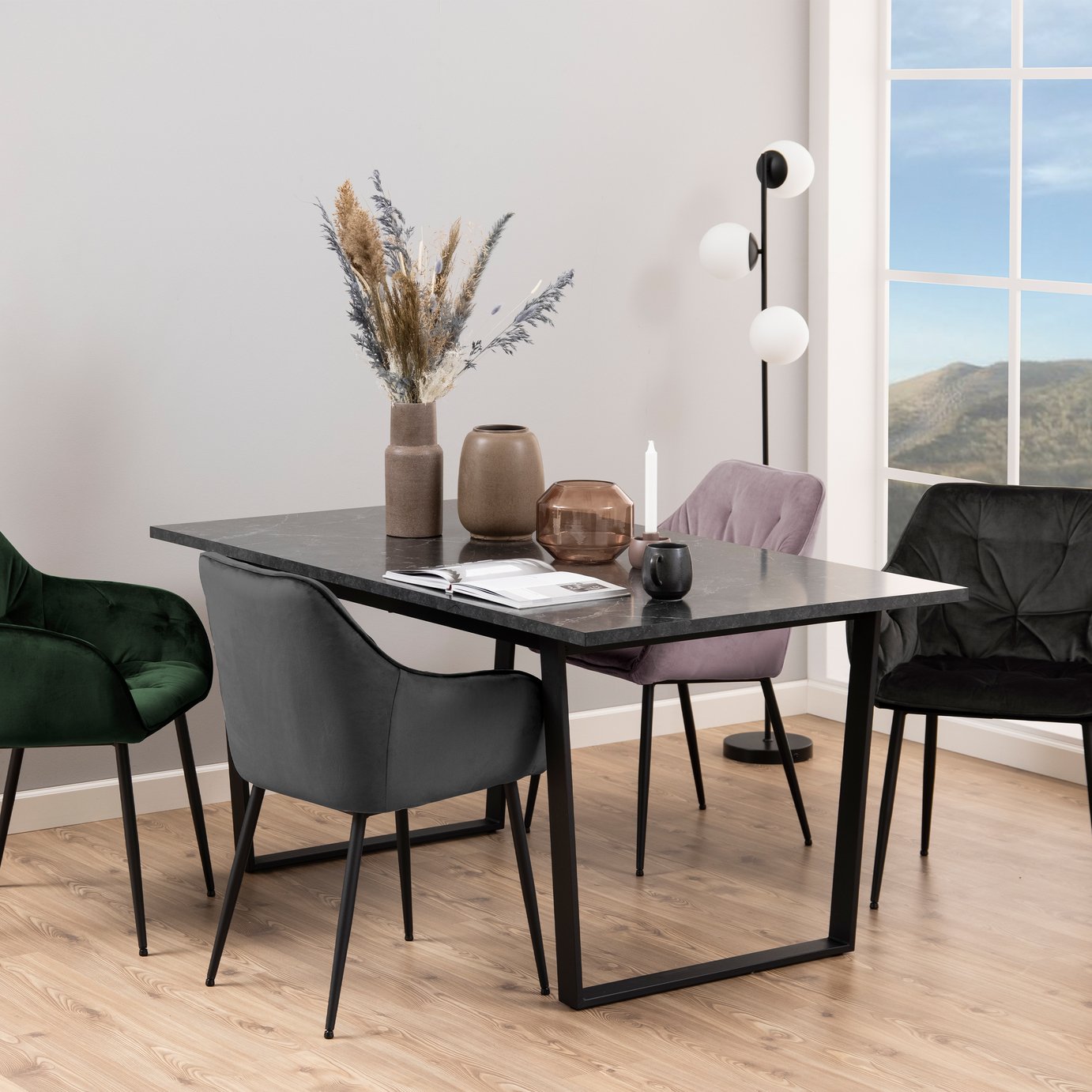 Furniture To Go Amble 6 Seater Dining Table - Black